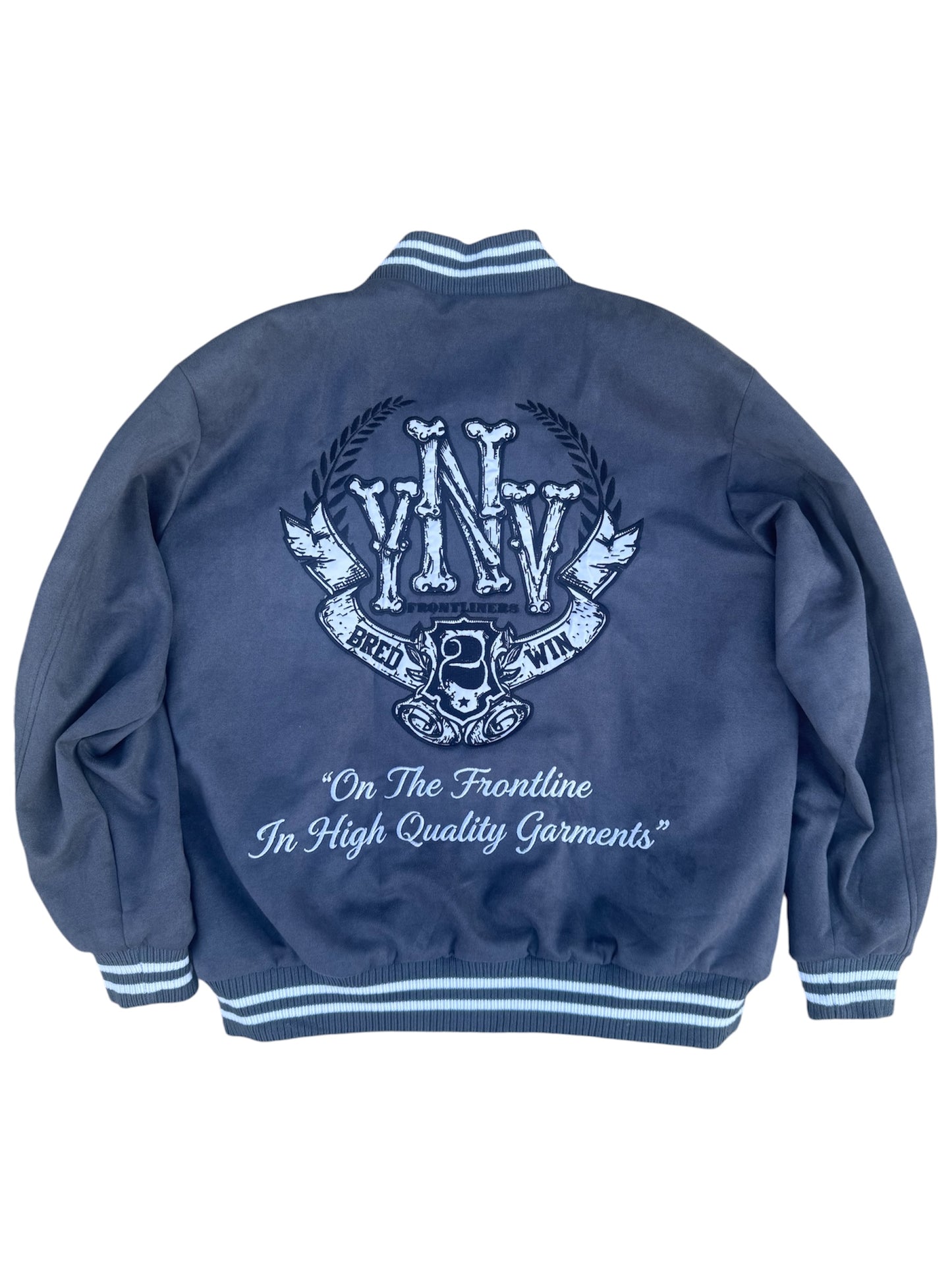 LIGHTWEIGHT SUEDE VARSITY JACKET