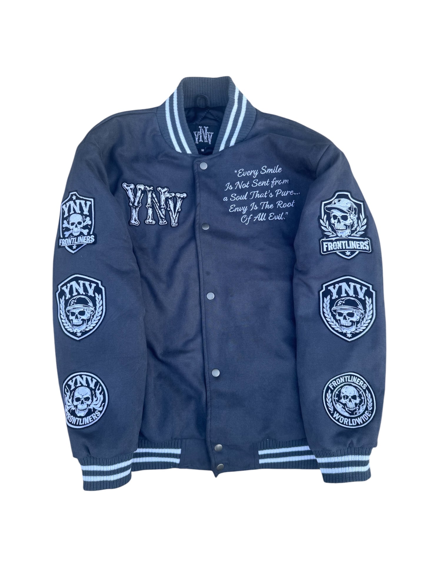 LIGHTWEIGHT SUEDE VARSITY JACKET